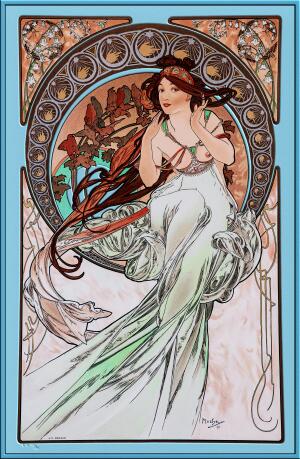 The Music by Alphonse Mucha